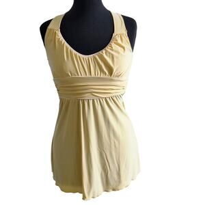 Vintage Wet Seal Size Small Yellow Babydoll Criss cross Back Tank Top Shirt Y2k